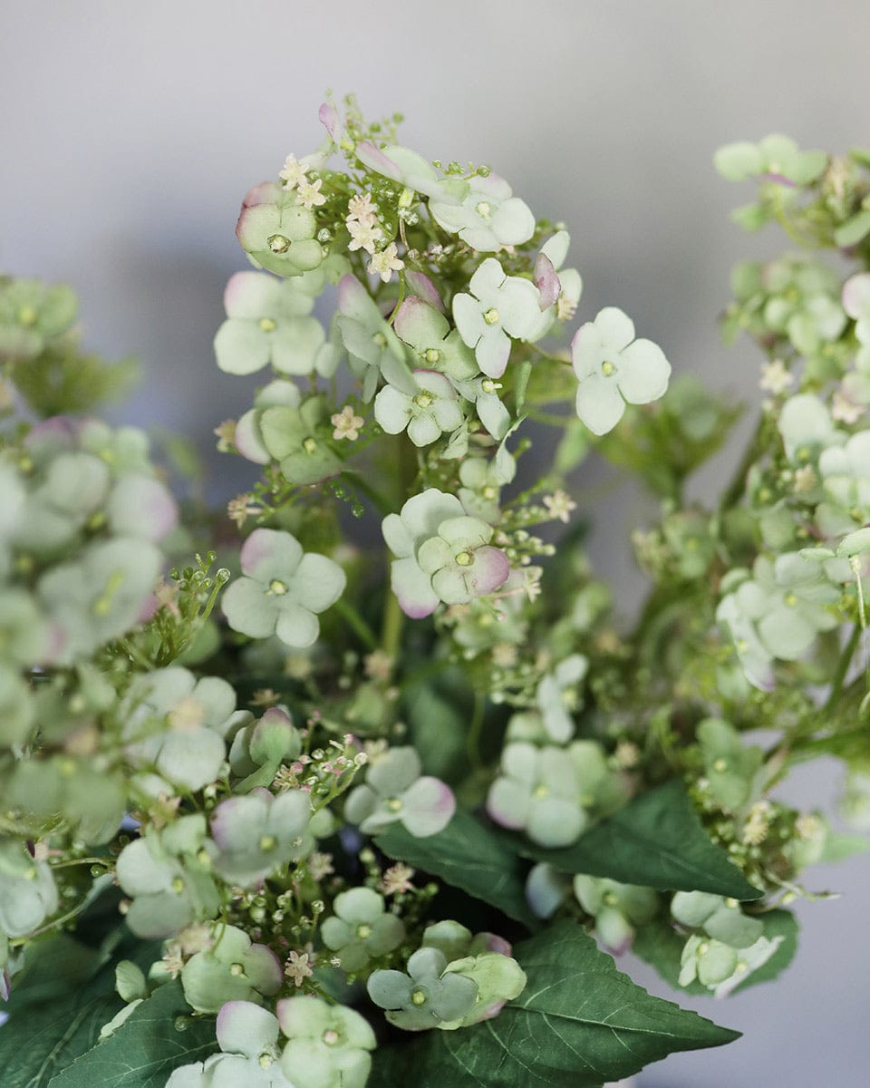 Faux Botanicals Green Hydrangea Blossoms