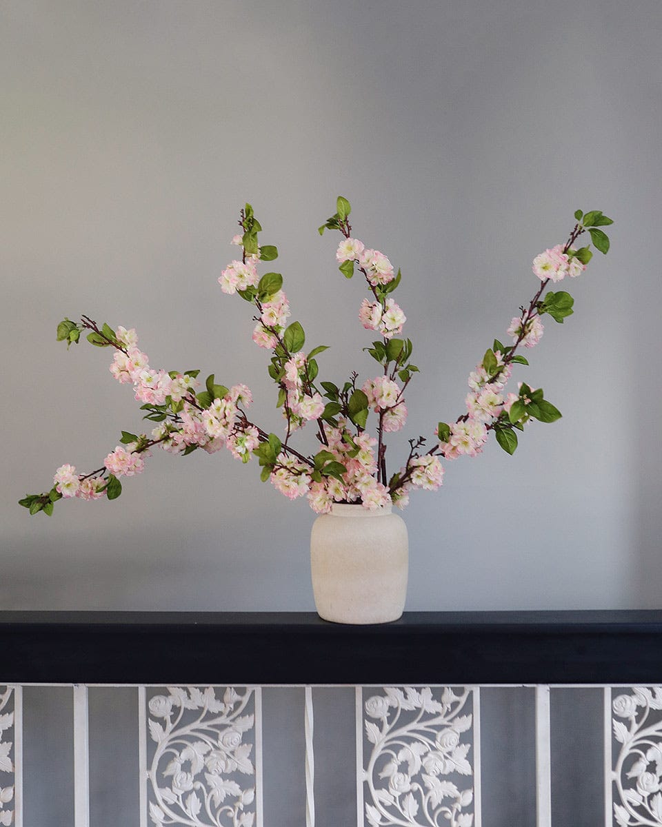 Fake Branches Pink Two Tone Cherry Blossoms in Vase