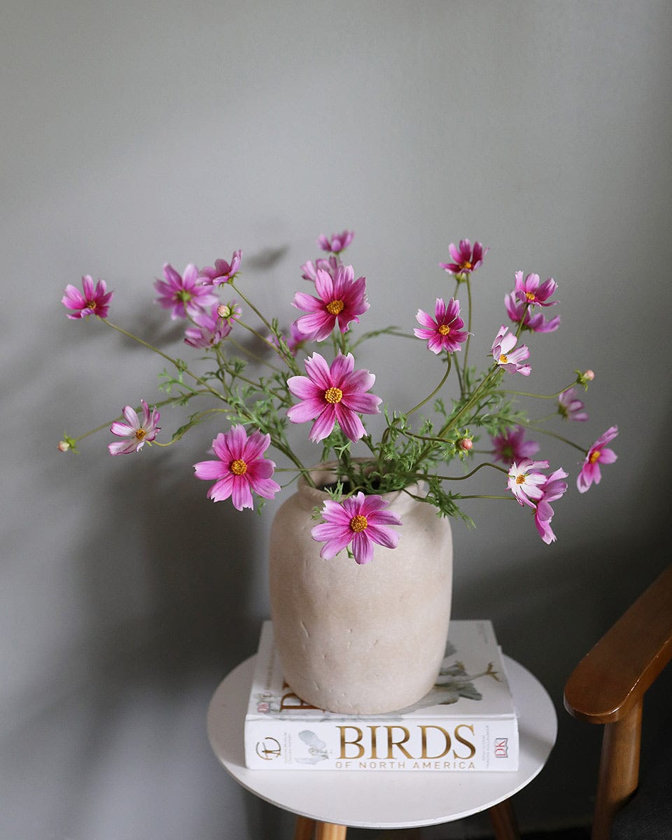 Fake Flower Arrangement Made Up of Pink Cosmos Wildflowers