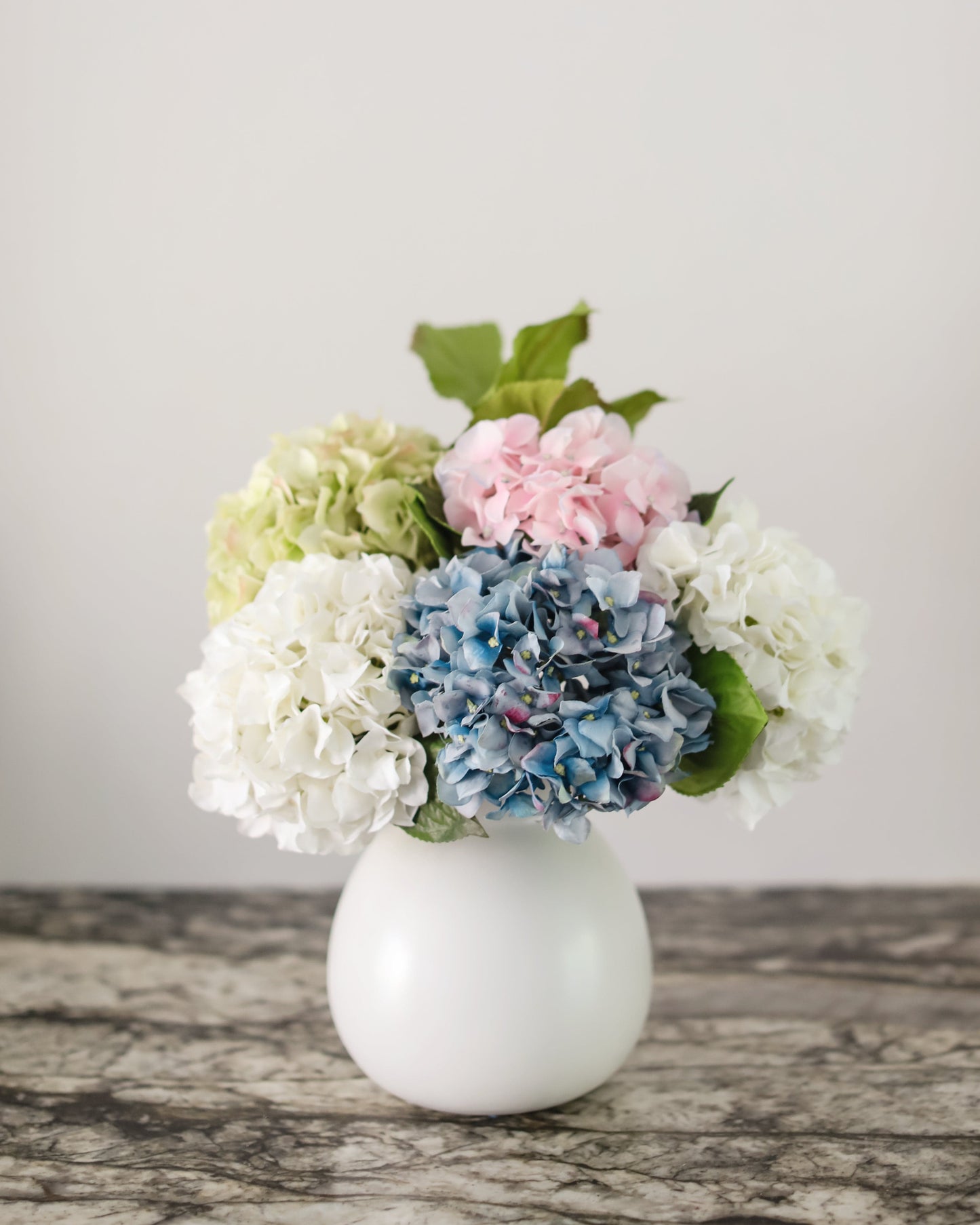 Flower Arrangement with Assorted Real Touch Hydrangeas