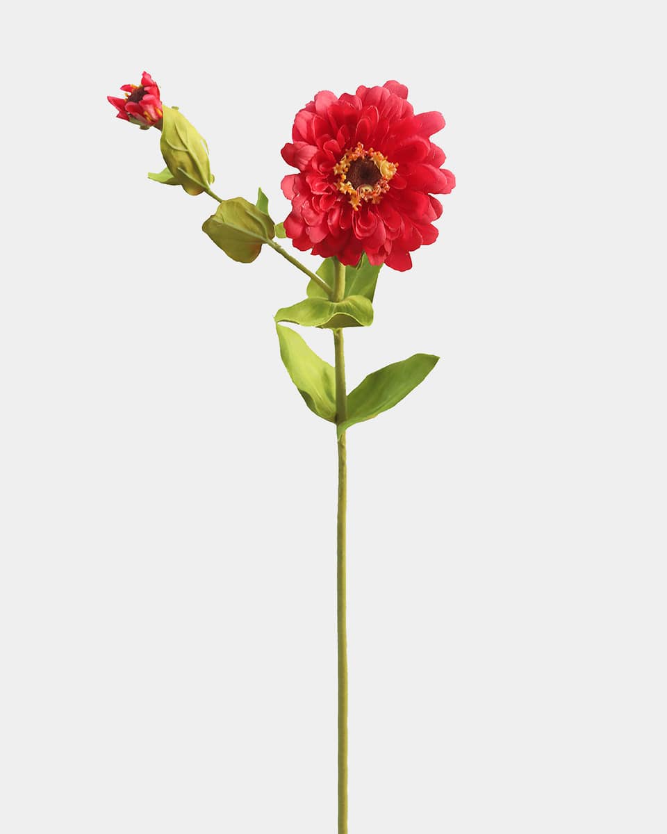 Red Real Touch Zinnia Flower