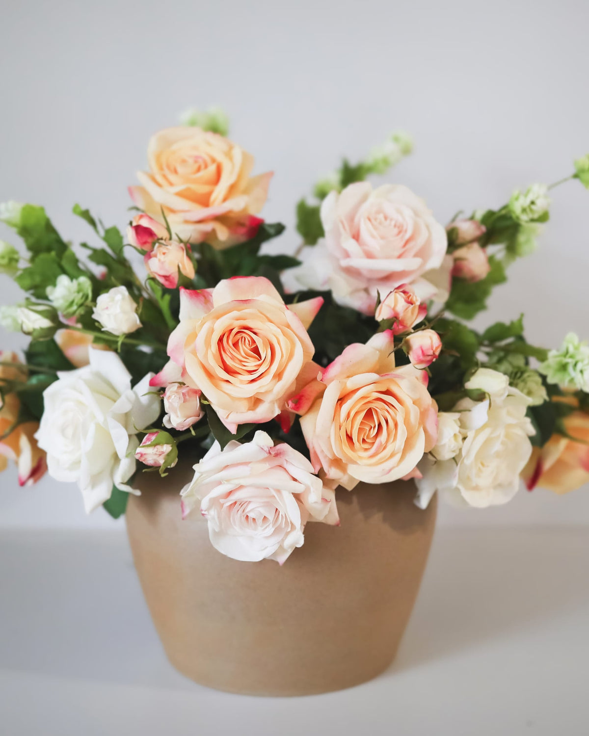 Faux real touch Roses and Hops in a vase