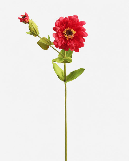 Artificial Real Touch Red Zinnia