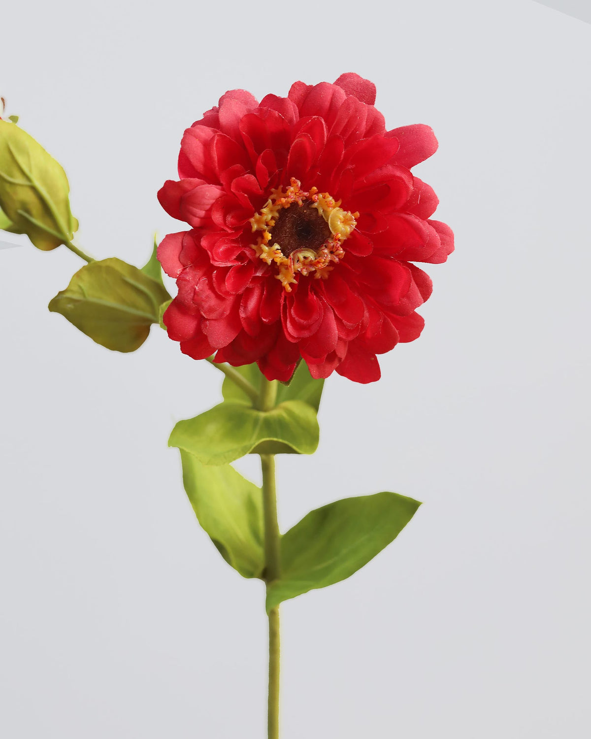 Artificial Real Touch Red Zinnia close up 