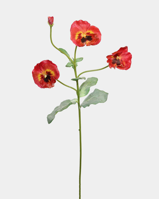 Silk Flowers Pansy in Red