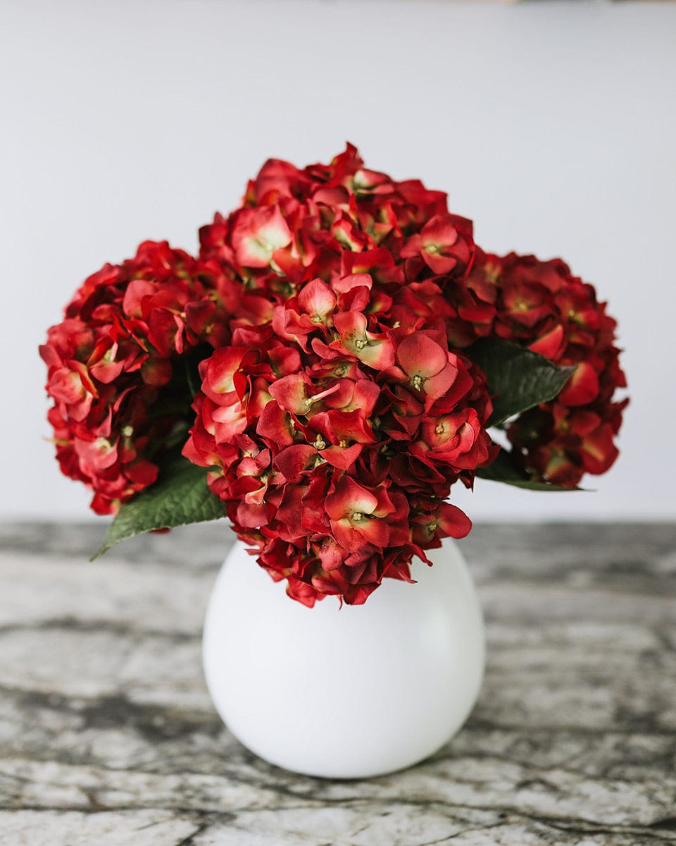 Real Touch Hydrangea Blossoms in Vase