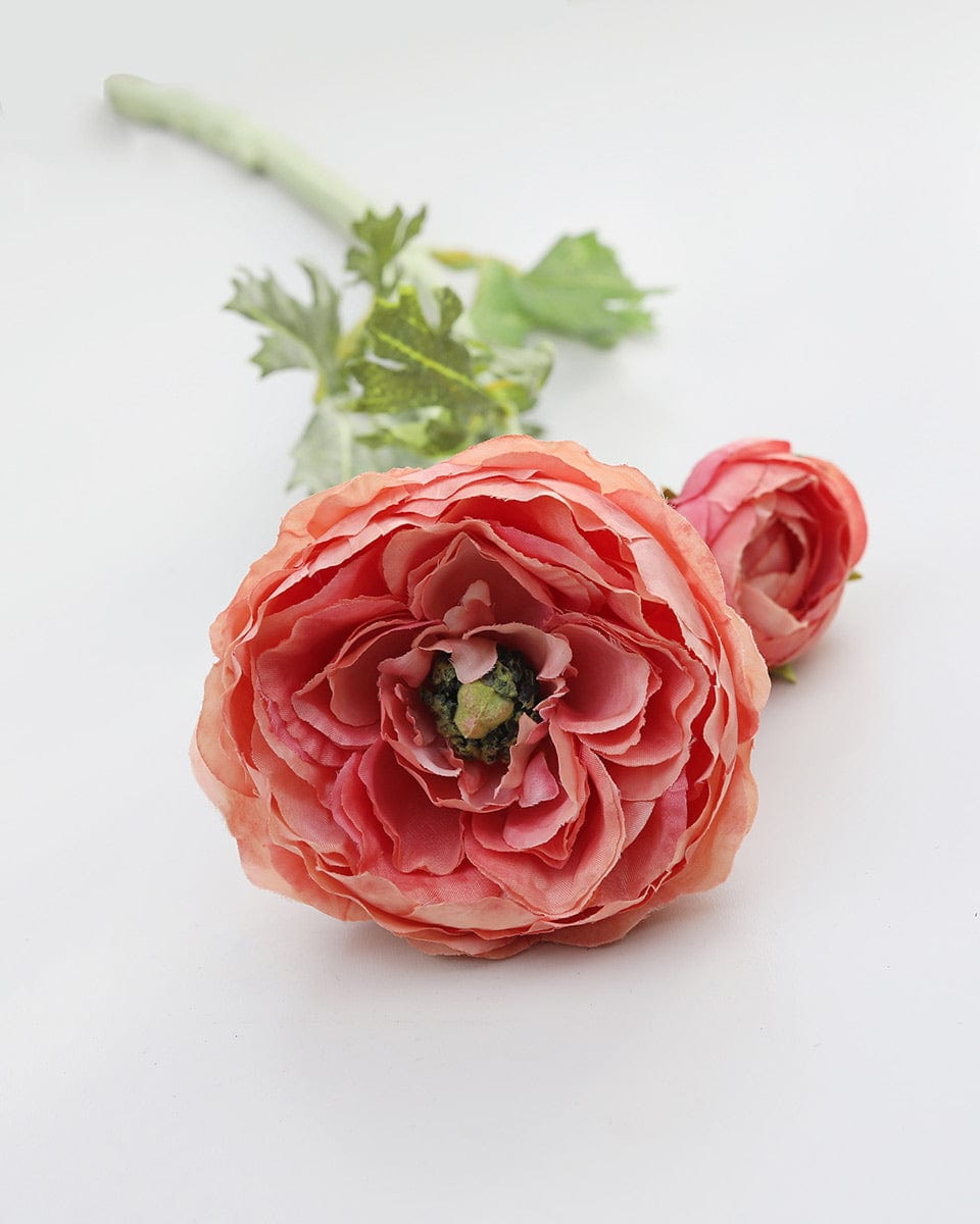 Artificial Salmon Pink Ranunculus Blossom