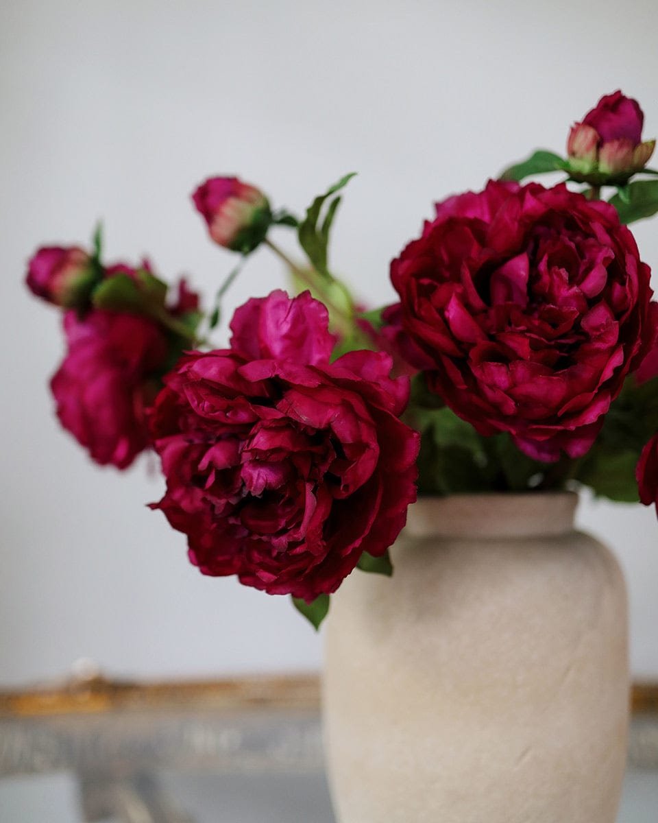 Artificial Flowers Peonies in Pink Burgundy for Home Styling