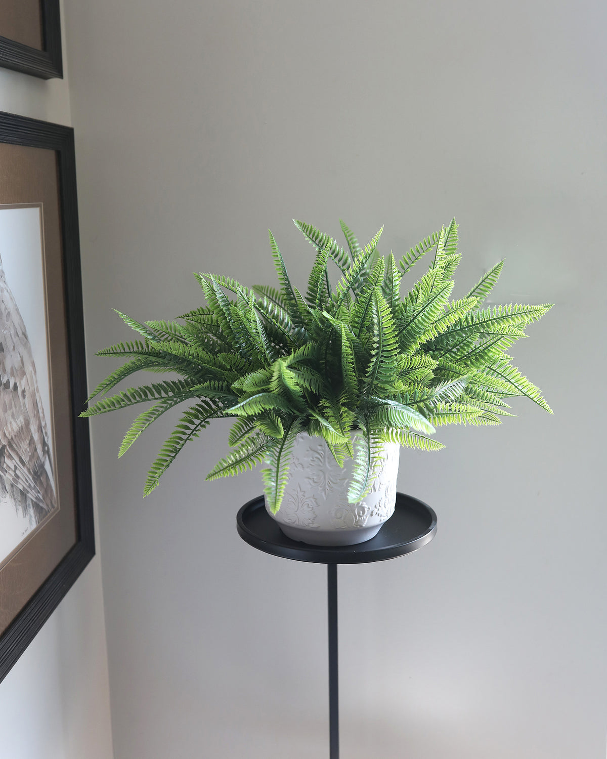 Artficial UV and Fire Resistant Fern Bush in a vase