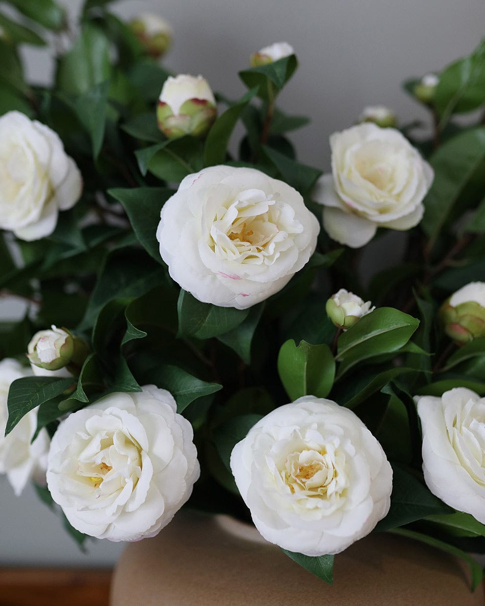 Fake Flower Arrangements with Creamy White Camellias