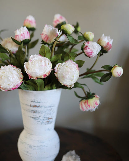 Silk Flowers White Peonies Simple Styling