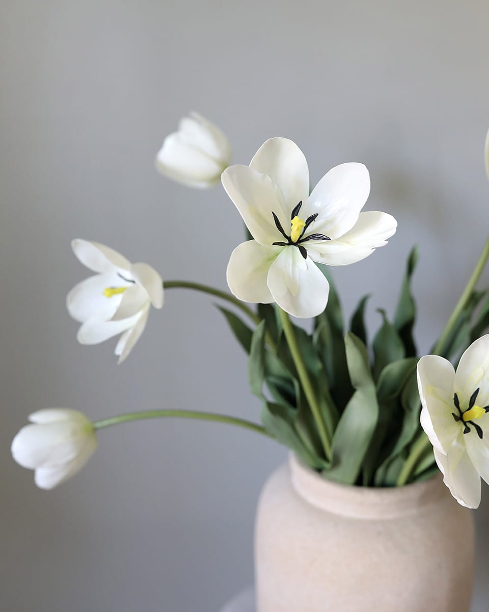 Close Up Image of Faux Tulip Flower Arrangement