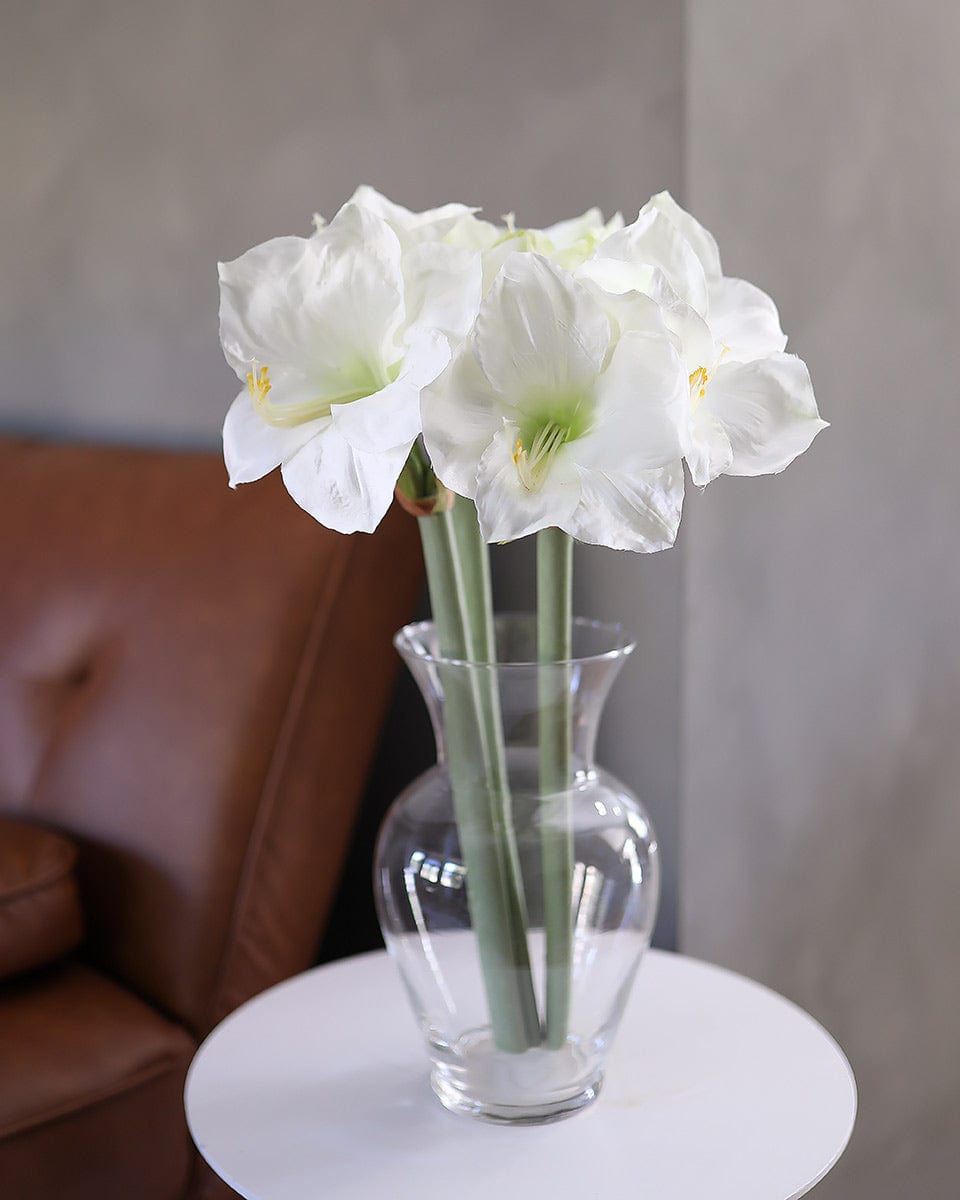 Artificial White Amaryllis 19.5”