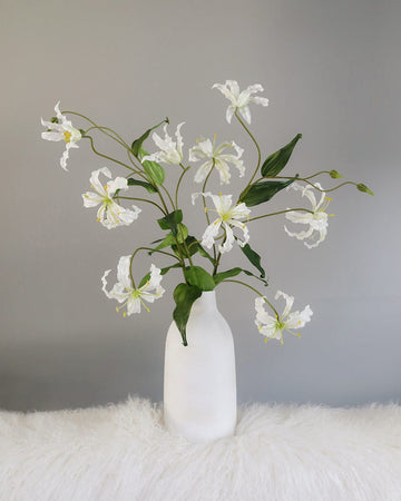 silk white lilies White Gloriosa Lily 41"