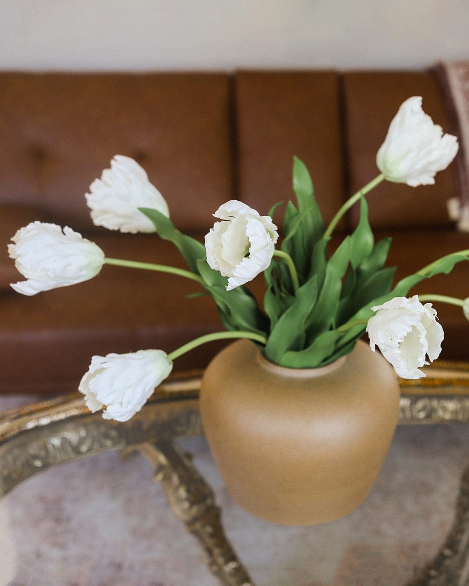 Real Touch Parrot Tulips in White Home Decor