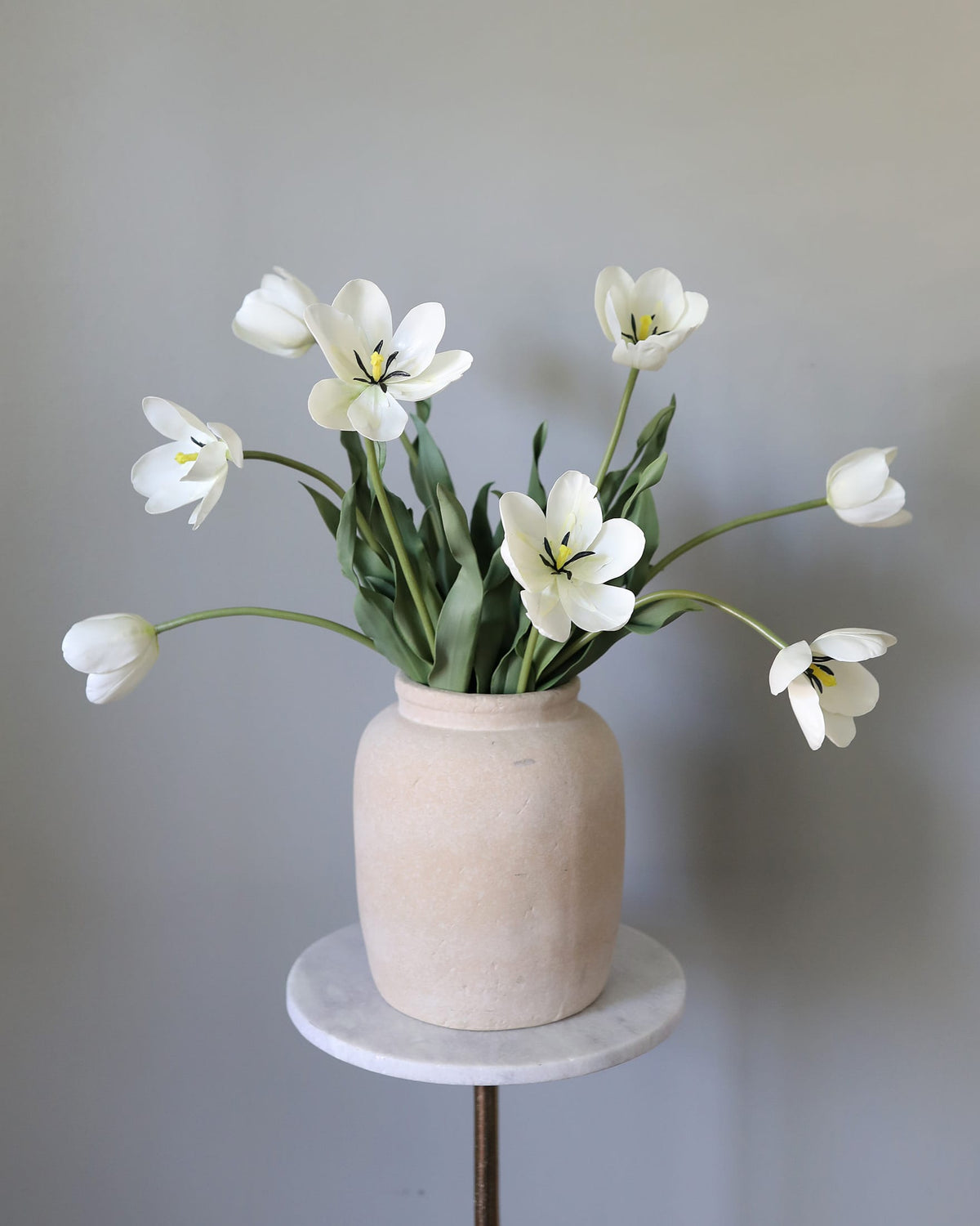 Artificial Cream White Tulips in a vase