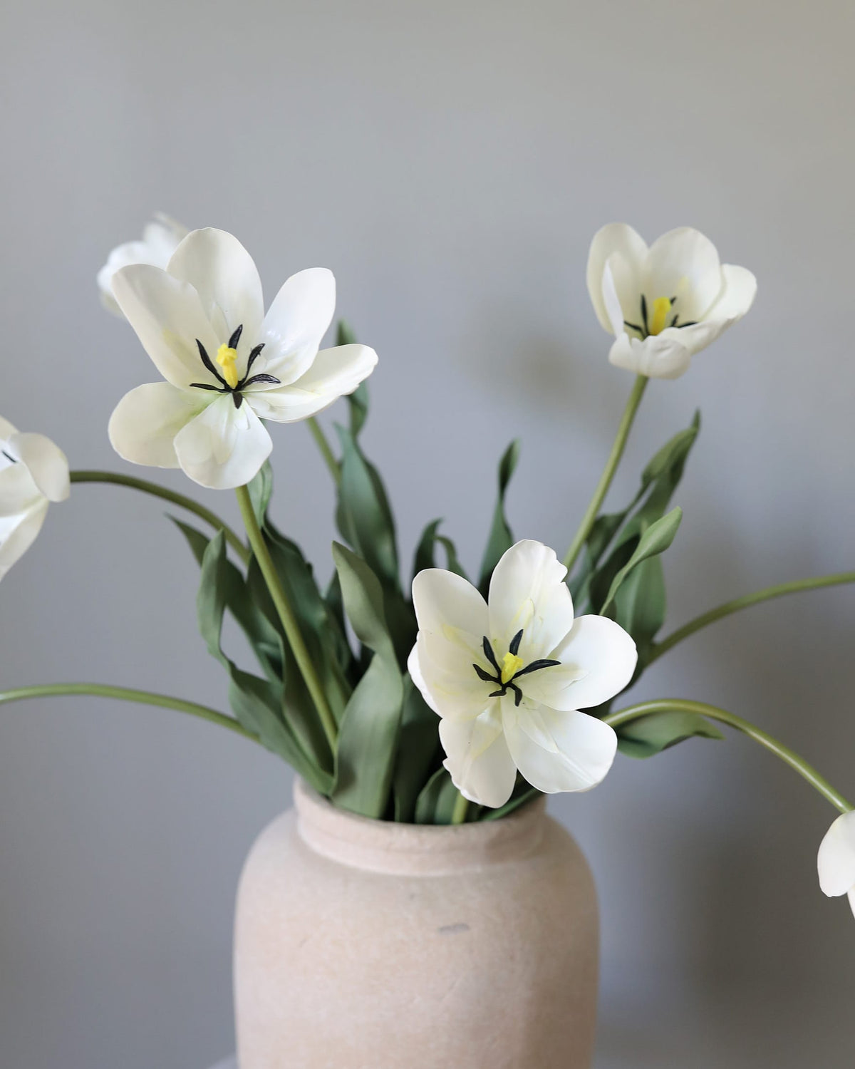 Artificial Cream White Tulips in a vase