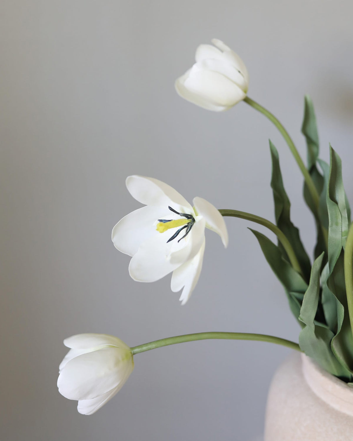 Artificial Cream White Tulips in a vase