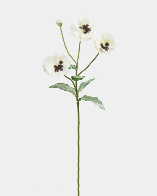 Artificial White Pansy 