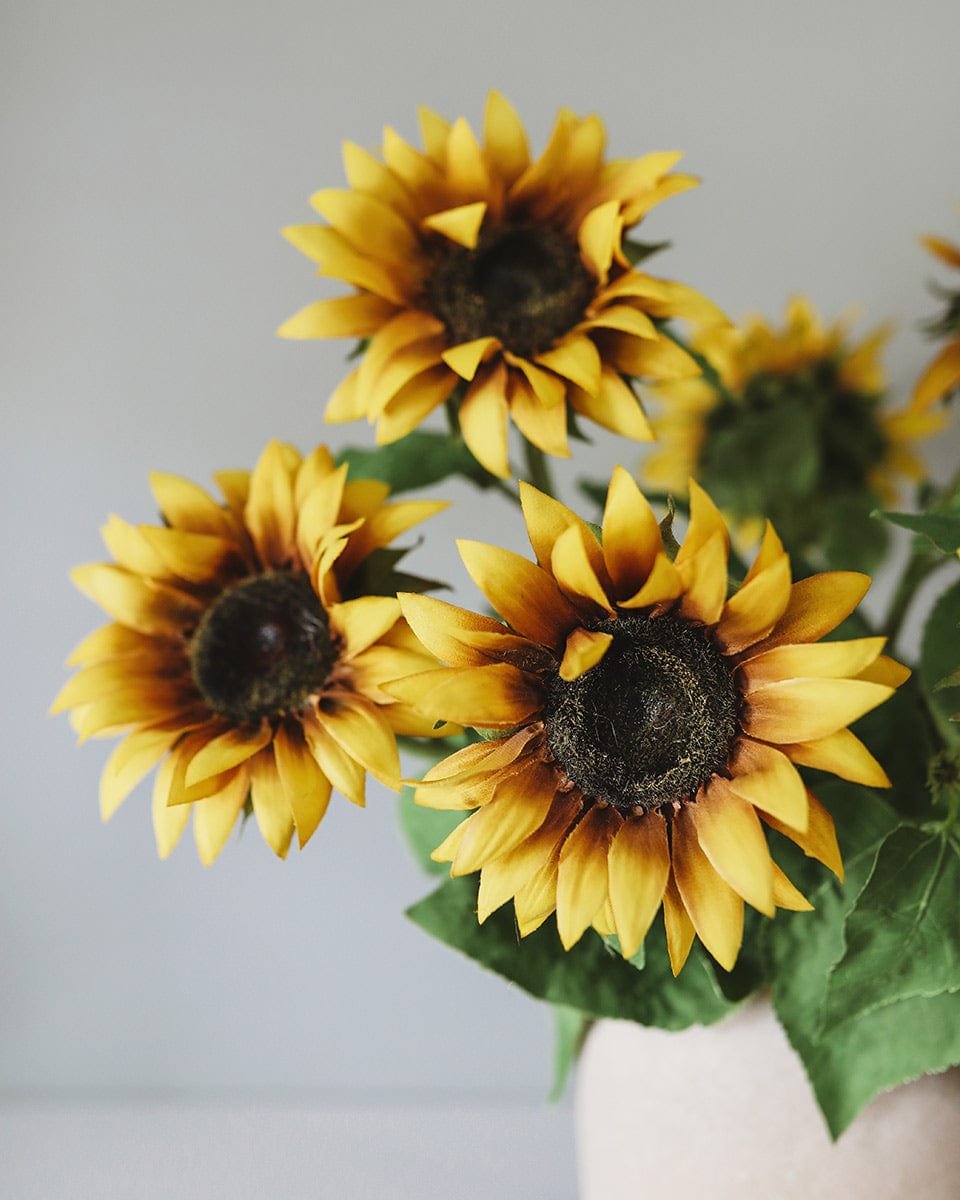 Close Up Details of Fake Sunflower Arrangement