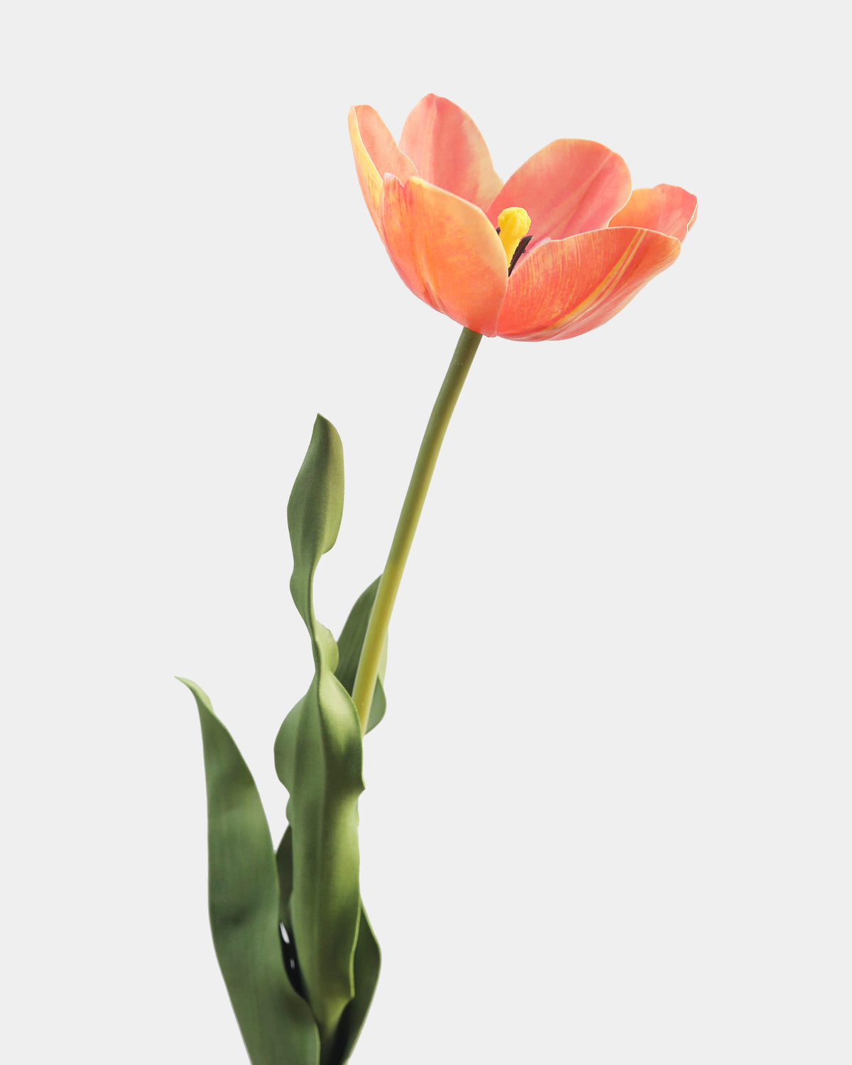 Artificial Orange Yellow Tulip with open petals