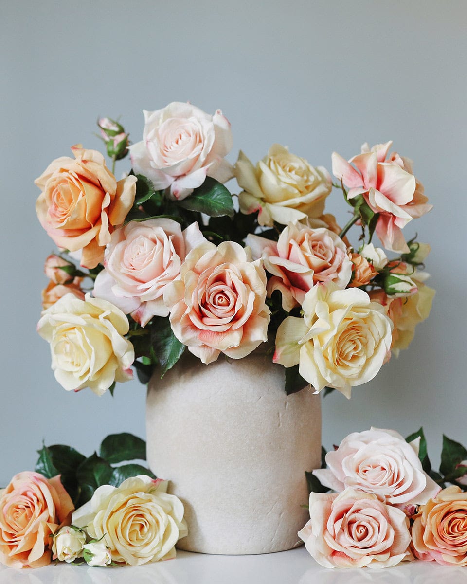 Sunset Yellow and Pink Roses Flower Arrangement