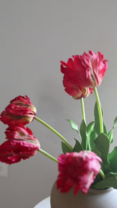 Artificial Spring Flowers Real Touch Red Tulips