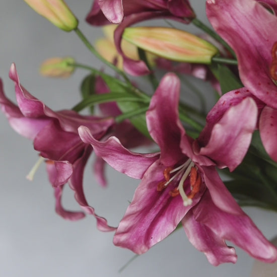 Details of Artificial Plum Pink Stargazer Lilies