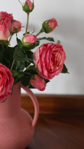 Real Touch Coral Pink Rose Flowers in Vase Video