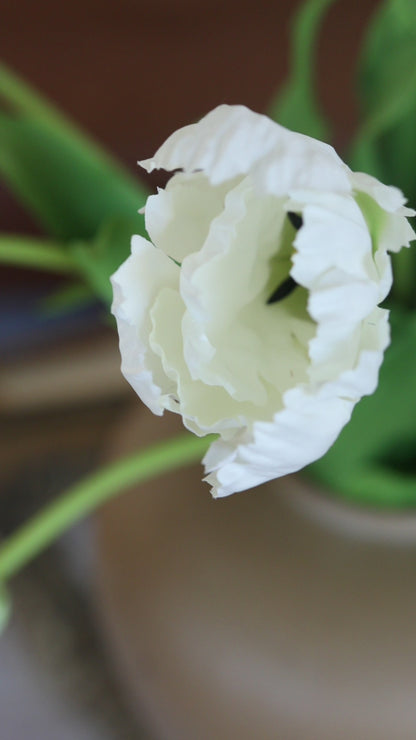 Real Touch White Parrot Tulip 27”