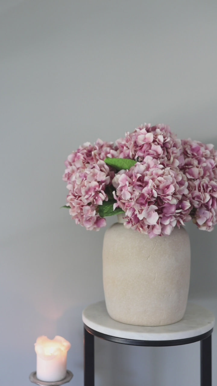 Video Clip of Soft Touch Faux Pink Hydrangeas