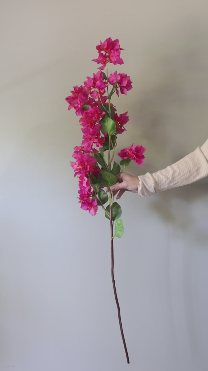 Fake Bougainvillea Flowering Branch in Pink