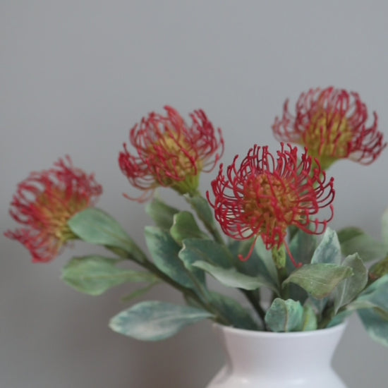 Tropical Flowers Video of Fake Needle Proteas in Vase