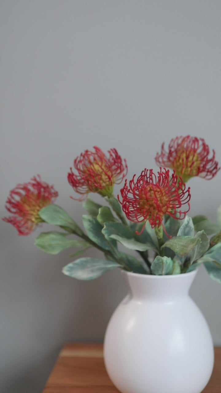 Tropical Flowers Video of Fake Needle Proteas in Vase