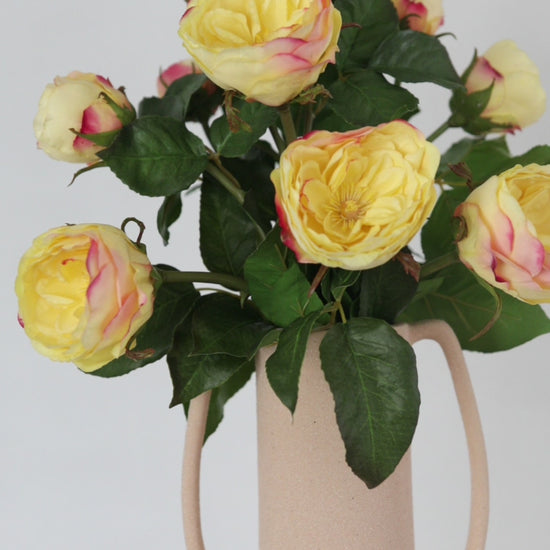 Video of Yellow Artificial English Rose Flowers