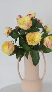 Video of Yellow Artificial English Rose Flowers