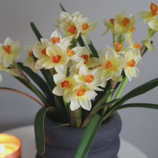 Fake Flowers Narcissus Bush in Yellow
