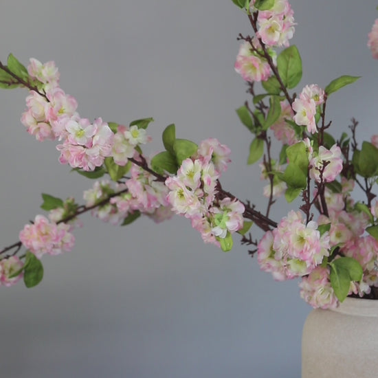 Pink Artificial Cherry Blossom Branches in Vase