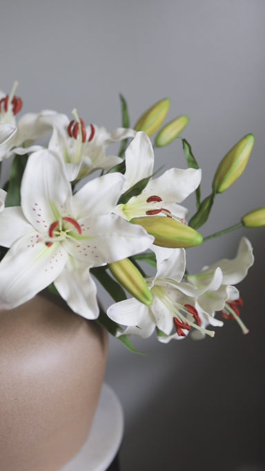 Faux Stargazer Lily | White | 29" | Prestige Botanicals