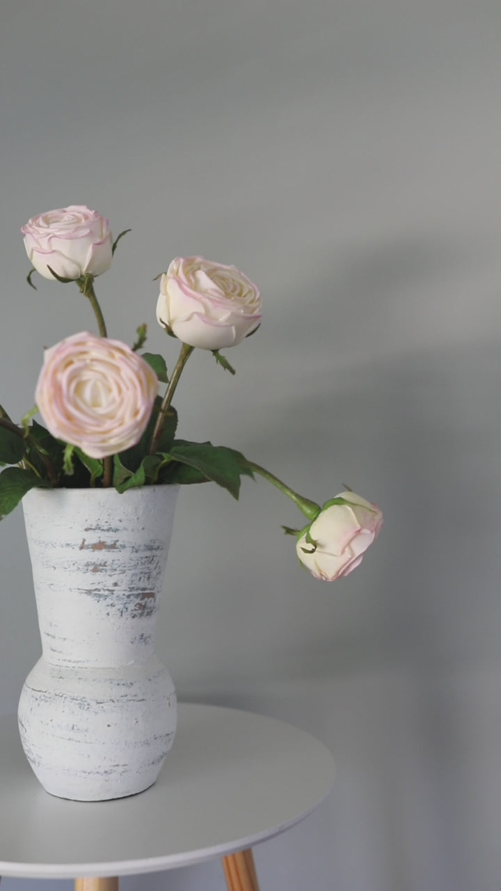 Cream Pink English Roses Real Touch