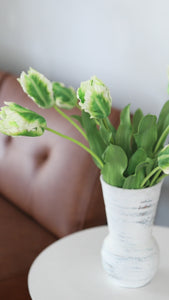 Real Touch Green Variegated Parrot Tulips Video