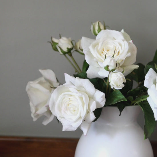 Video of White Real Touch Roses for Home Decor