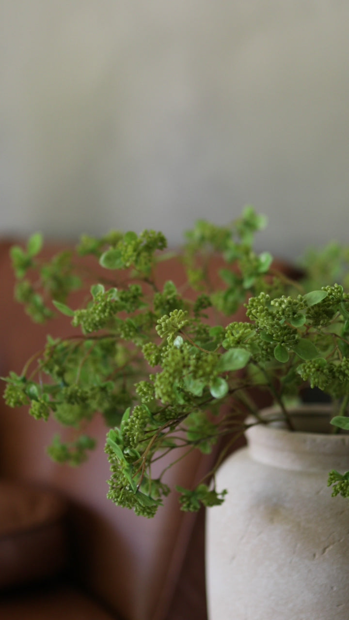 Artificial Greenery Sedum Clusters in Vase Video