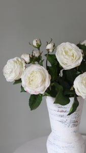 Real Touch White Roses in Vase Short Video
