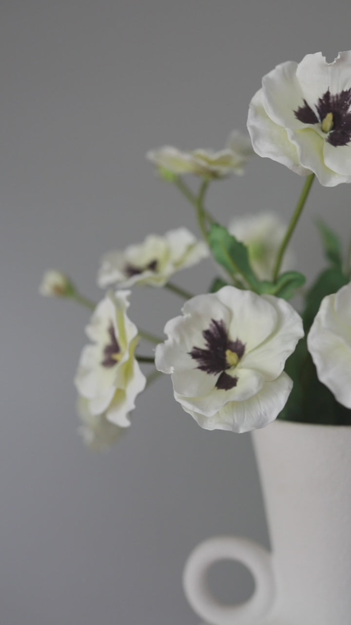 Cream and Purple Silk Pansies Product Video