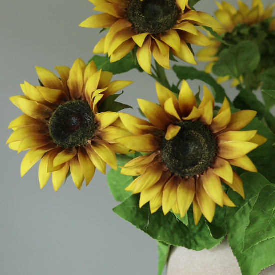 Video of Faux Large Golden Yellow Fall Sunflowers