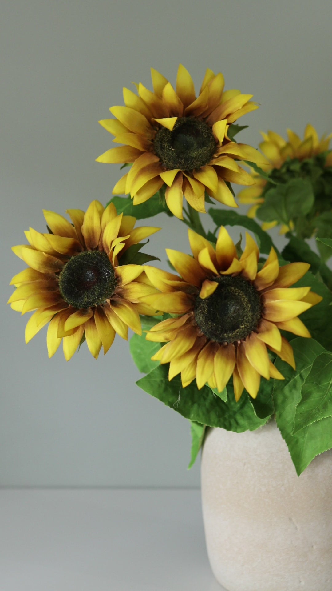 Video of Faux Large Golden Yellow Fall Sunflowers