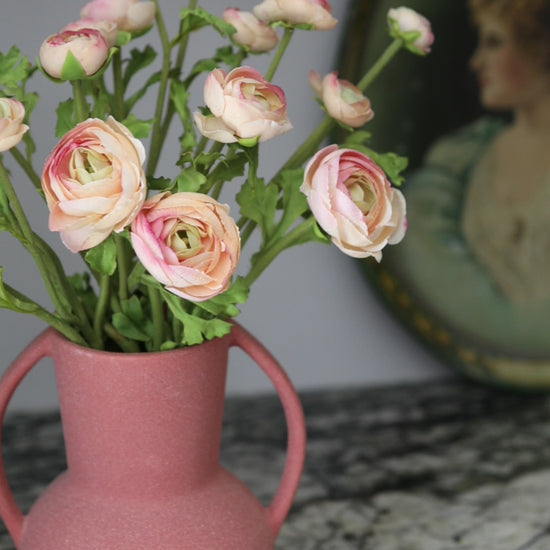 Artificial Peach Mini Ranunculus Real Touch Flowers