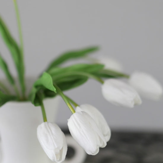 Real Touch White Tulip Bundles in Vase