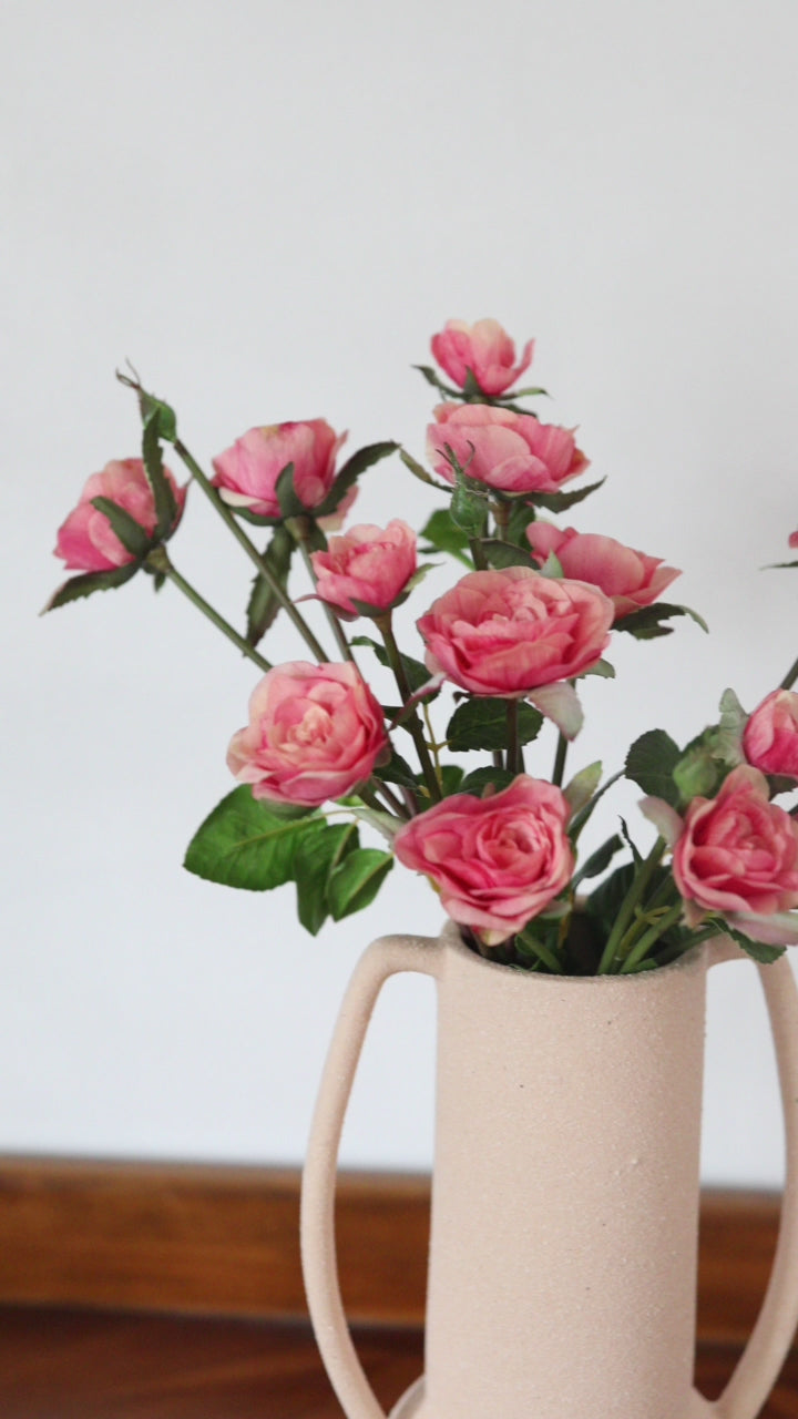 Coral Mini Floribunda Roses Faux Flowers Video